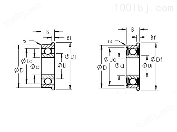轴承钢英制微型法兰轴承 （开式、ZZ、2RS）